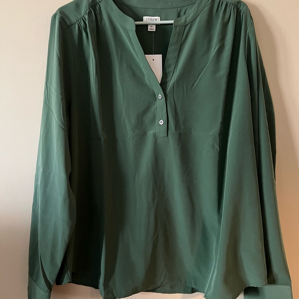 J. Crew Green Blouse